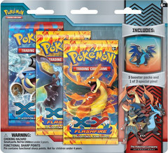 Pokemon XY2 Flashfire 3-Booster Blister Pack - Mega Charizard X Pin